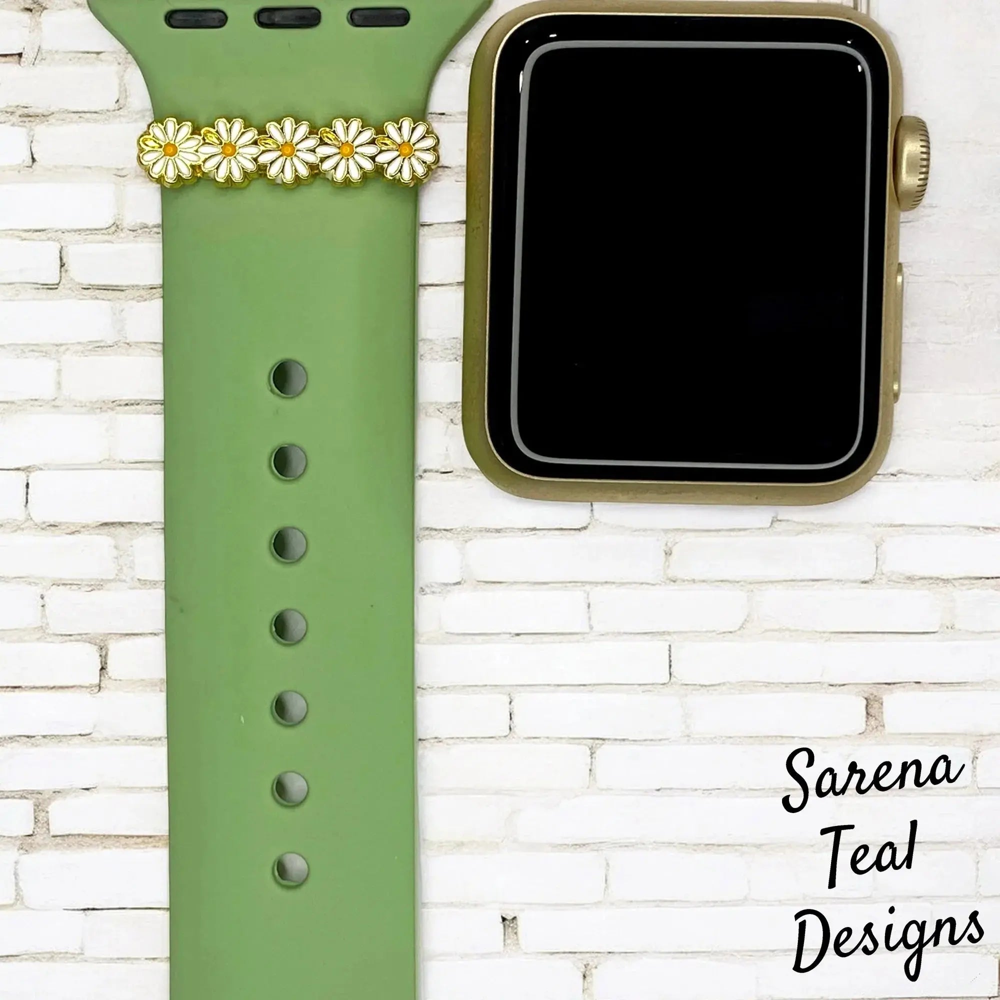 Daisy Flowers Watch Band Slider Charm - SarenaTealDesigns
