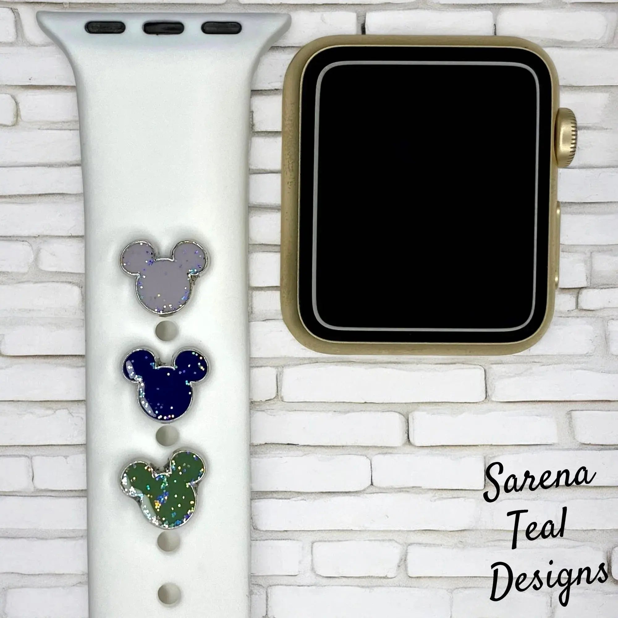 Glitter Mickey Head Watch Band Charm - SarenaTealDesigns