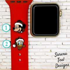 Mickey and Donald Christmas Watch Band Charm - SarenaTealDesigns