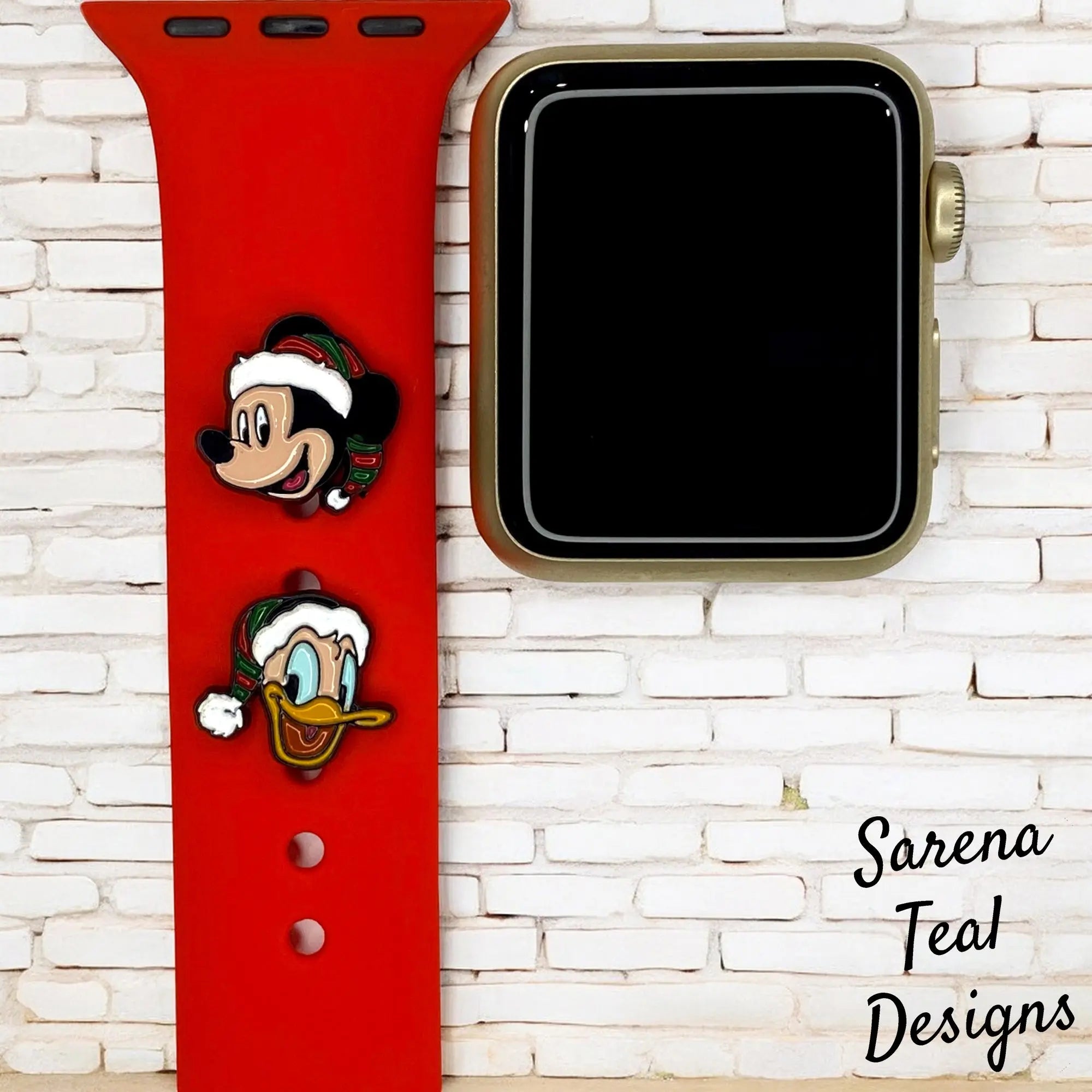 Mickey and Donald Christmas Watch Band Charm - SarenaTealDesigns