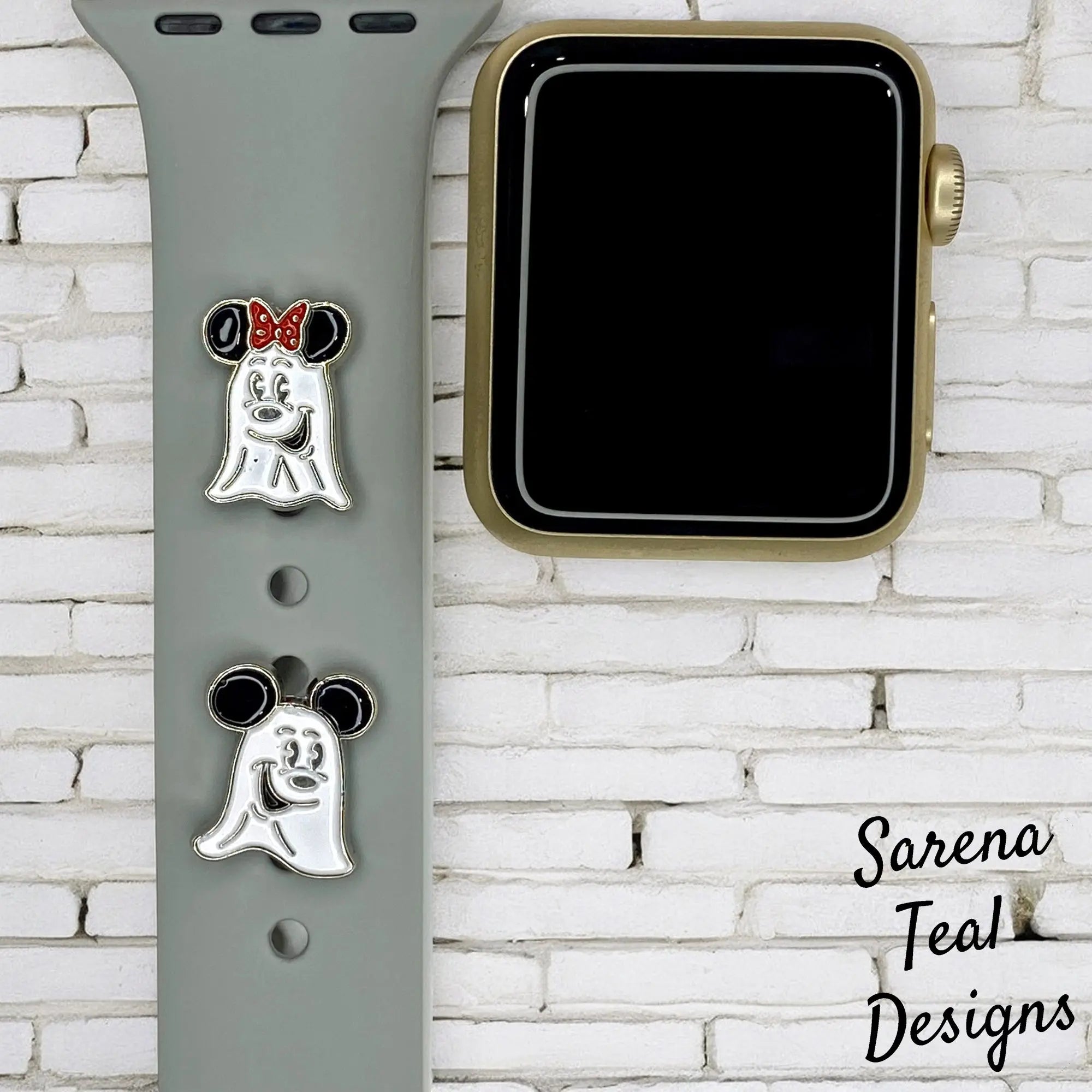 Mickey and Minnie Ghost Watch Band Charm - SarenaTealDesigns