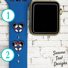 Mickey and Minnie Life Preserver Watch Band Charm - SarenaTealDesigns