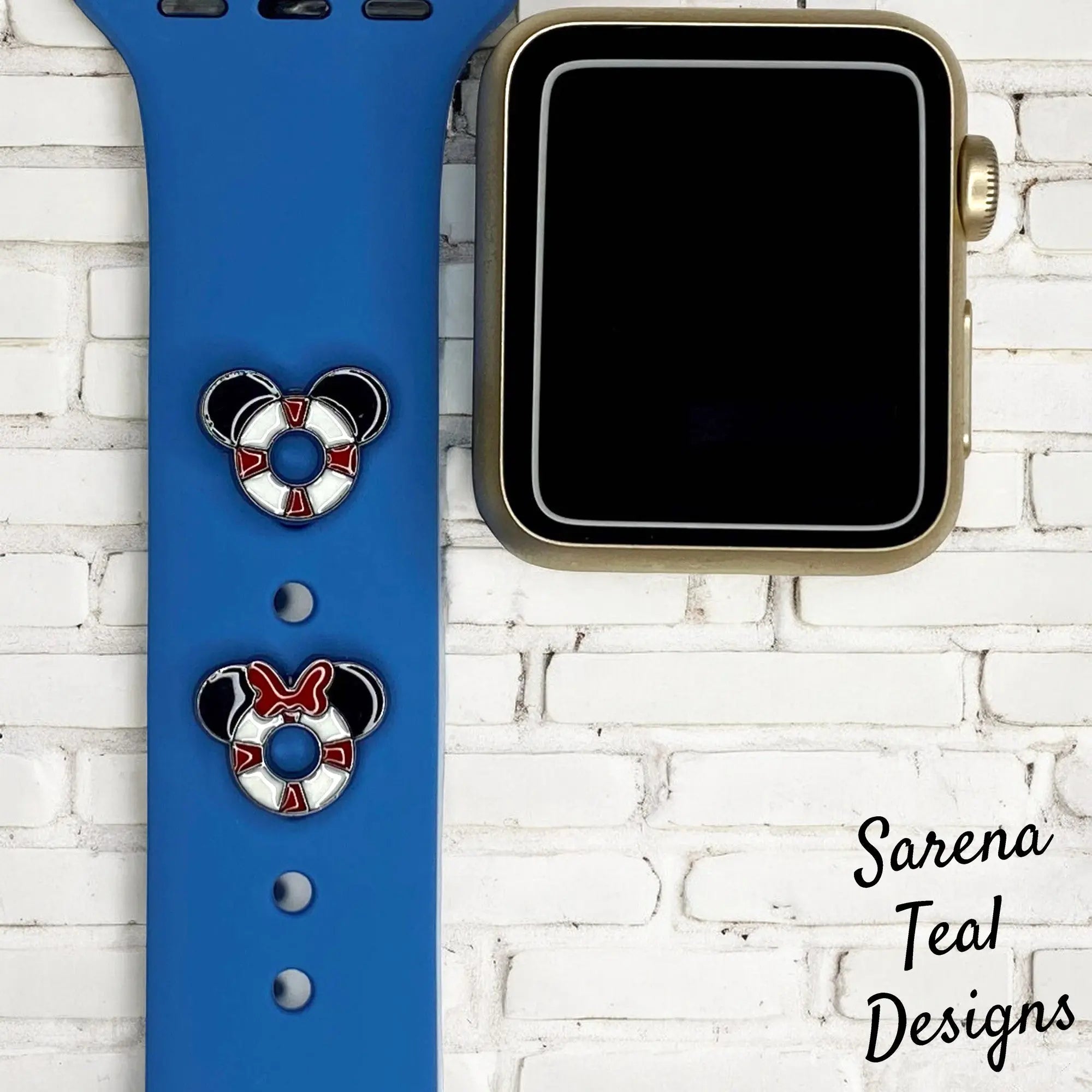 Mickey and Minnie Life Preserver Watch Band Charm - SarenaTealDesigns