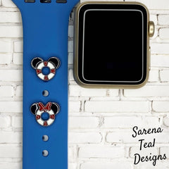 Mickey and Minnie Life Preserver Watch Band Charm - SarenaTealDesigns