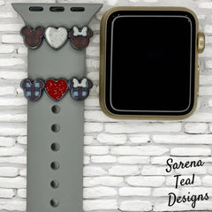 Mickey and Minnie Plaid Watch Band Slider Charm - SarenaTealDesigns