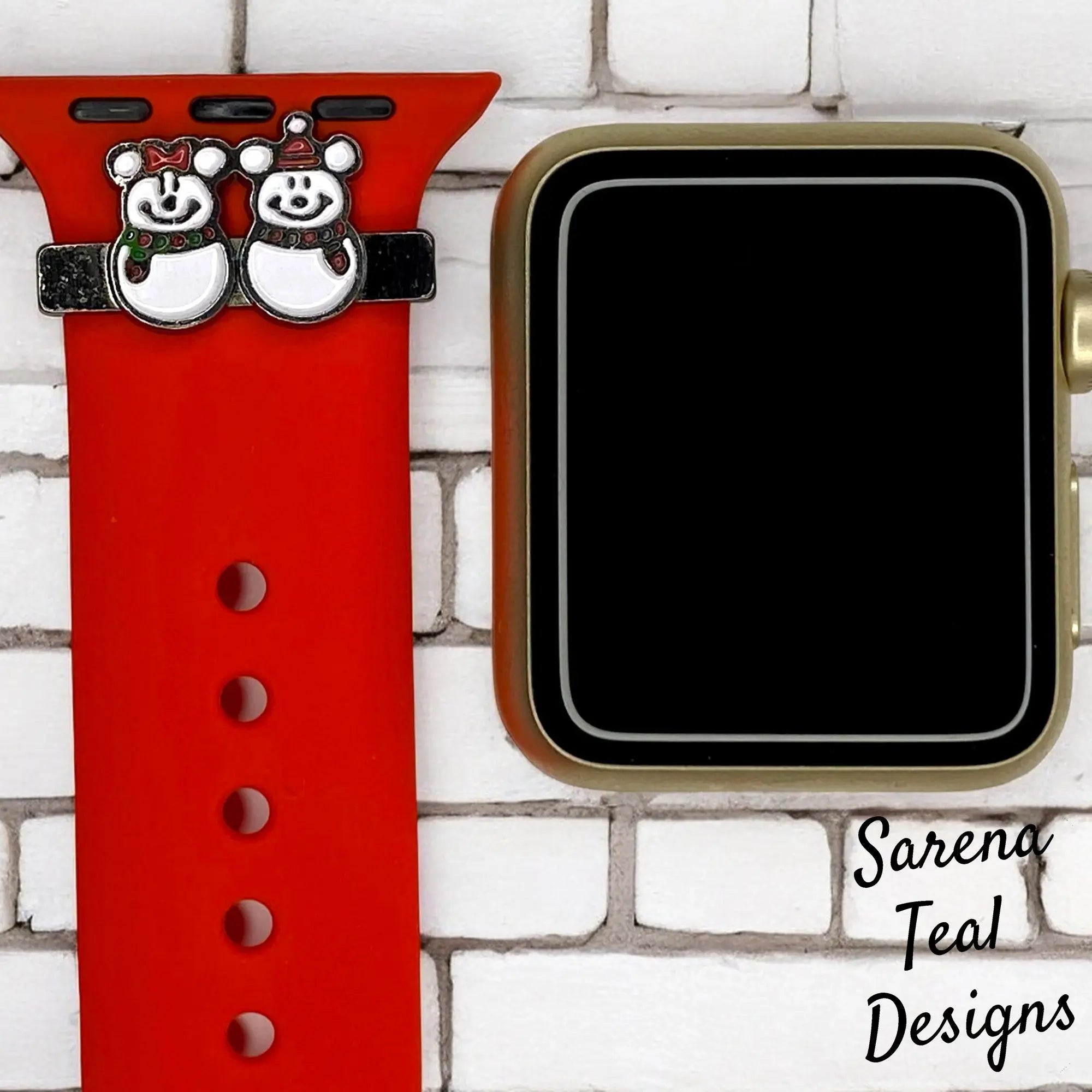 Mickey and Minnie Snowman Watch Band Slider - SarenaTealDesigns