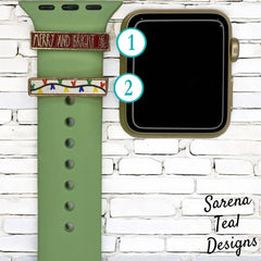 Mickey Christmas Lights - Merry and Bright Watch Band Slider Charm - SarenaTealDesigns