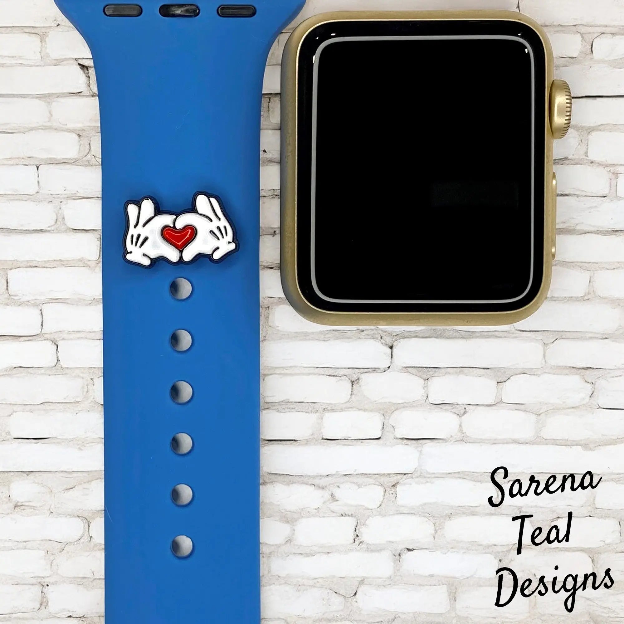 Mickey Hands and Heart Watch Band Charm - SarenaTealDesigns
