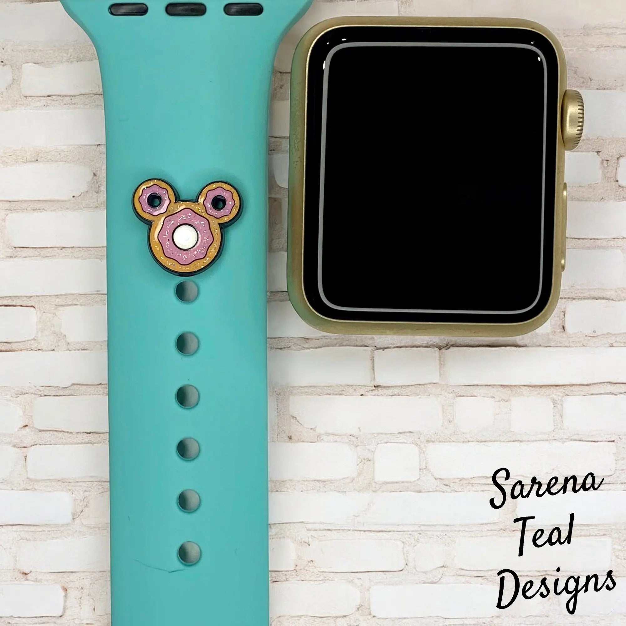 Mickey Head Donut Watch Band Charm - SarenaTealDesigns