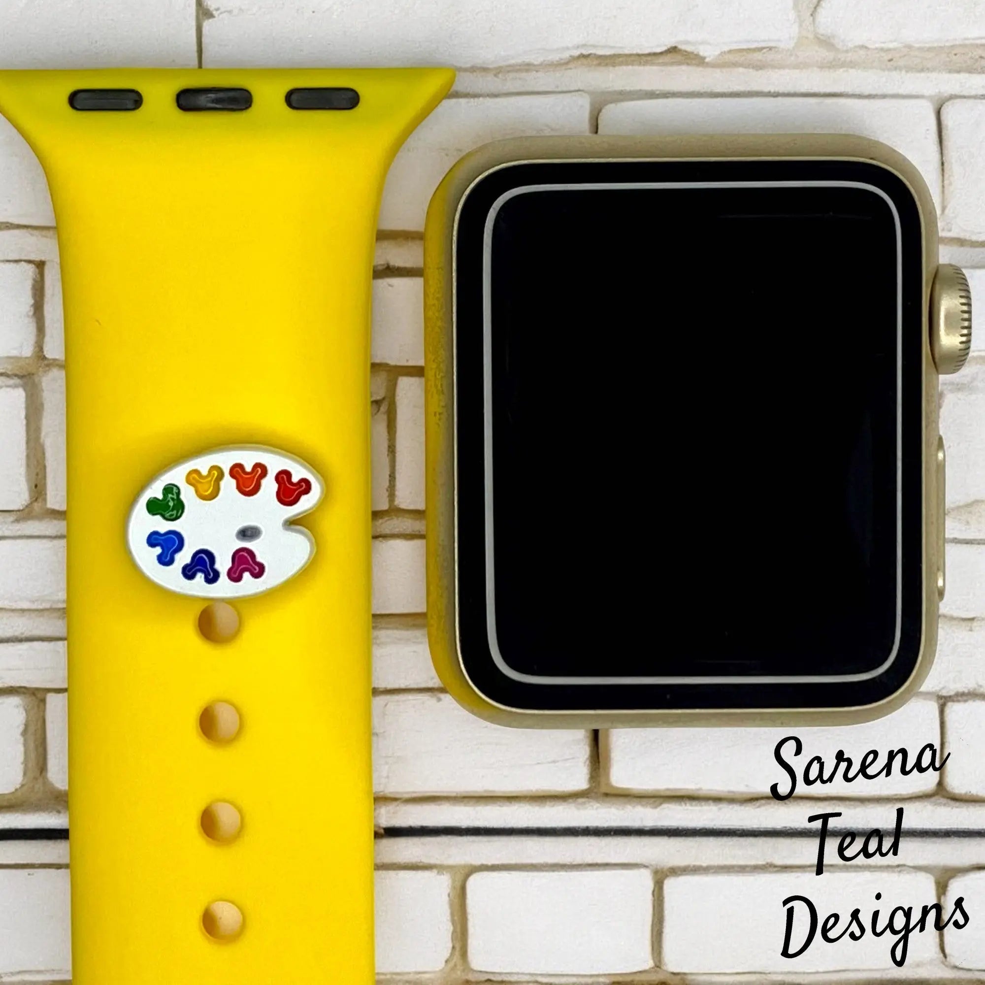 Mickey Heads Paint Palette Watch Band Charm - SarenaTealDesigns