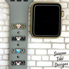 Mom with Minnie Head Watch Band Charm - SarenaTealDesigns