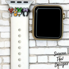 Red Mickey Balloon and Snacks Watch Band Slider Charm - SarenaTealDesigns
