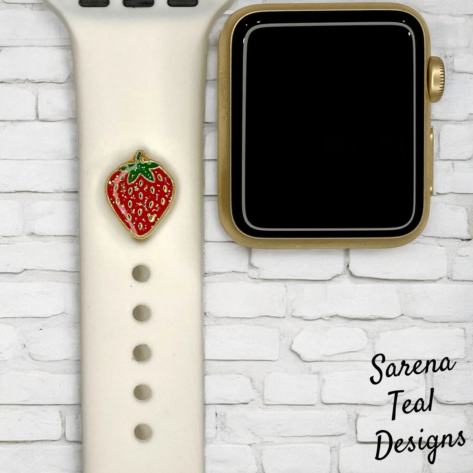 Strawberry Watch Band Charm - SarenaTealDesigns