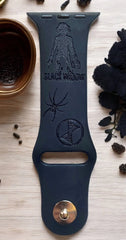 Black Widow Engraved Watch Band - SarenaTealDesigns