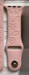 Disney Princess Symbols Engraved Watch Band - SarenaTealDesigns