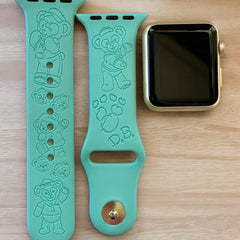 Duffy the Bear Engraved Watch Band - SarenaTealDesigns