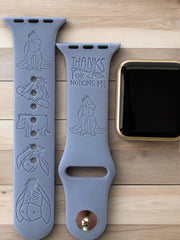 Eeyore Monogram Engraved Watch Band - SarenaTealDesigns