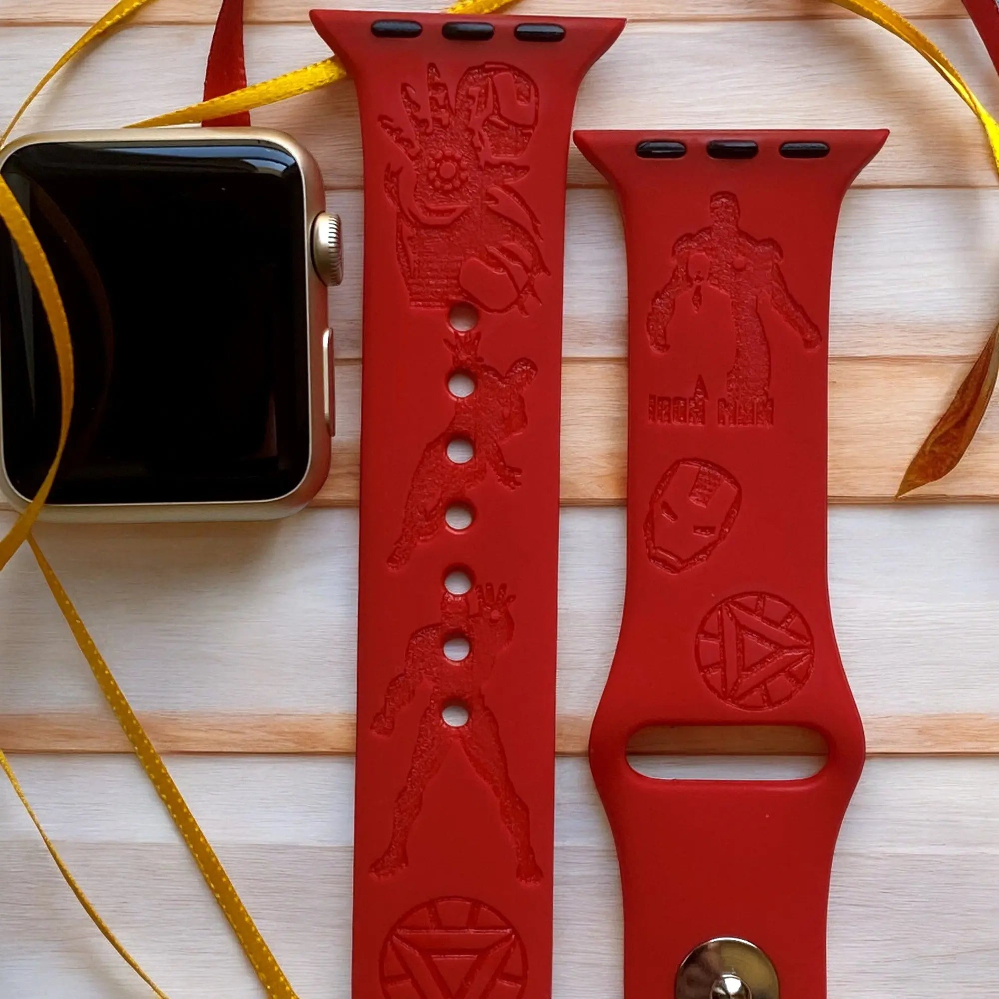 Iron Man Engraved Watch Band - SarenaTealDesigns