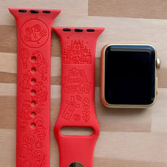 It’s a Small World Engraved Watch Band - SarenaTealDesigns