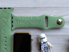 Mandalorian Engraved Watch Band - SarenaTealDesigns