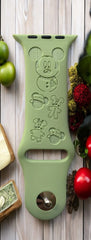Mickey Christmas Engraved Watch Band - SarenaTealDesigns