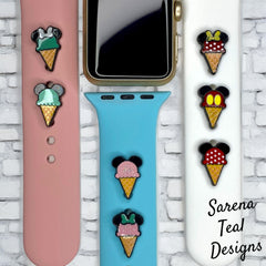 Mickey and Minnie Ice Cream Cone Watch Band Charm