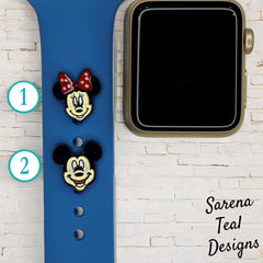 Mickey and Minnie Head Watch Band Charm