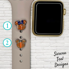 Mickey and Minnie Pumpkin Watch Band Charm