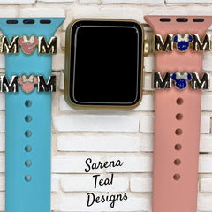 Mom with Minnie Head Watch Band Slider Charm