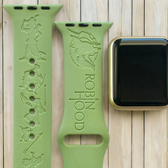 Robin Hood Engraved Watch Band - SarenaTealDesigns