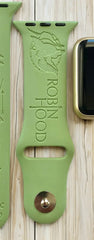 Robin Hood Engraved Watch Band - SarenaTealDesigns