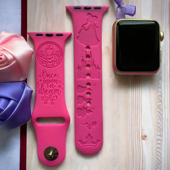 Sleeping Beauty 'Aurora' Engraved Watch Band - SarenaTealDesigns