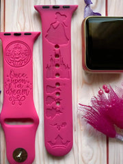 Sleeping Beauty 'Aurora' Engraved Watch Band - SarenaTealDesigns