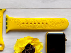 Sunflower Engraved Watch Band