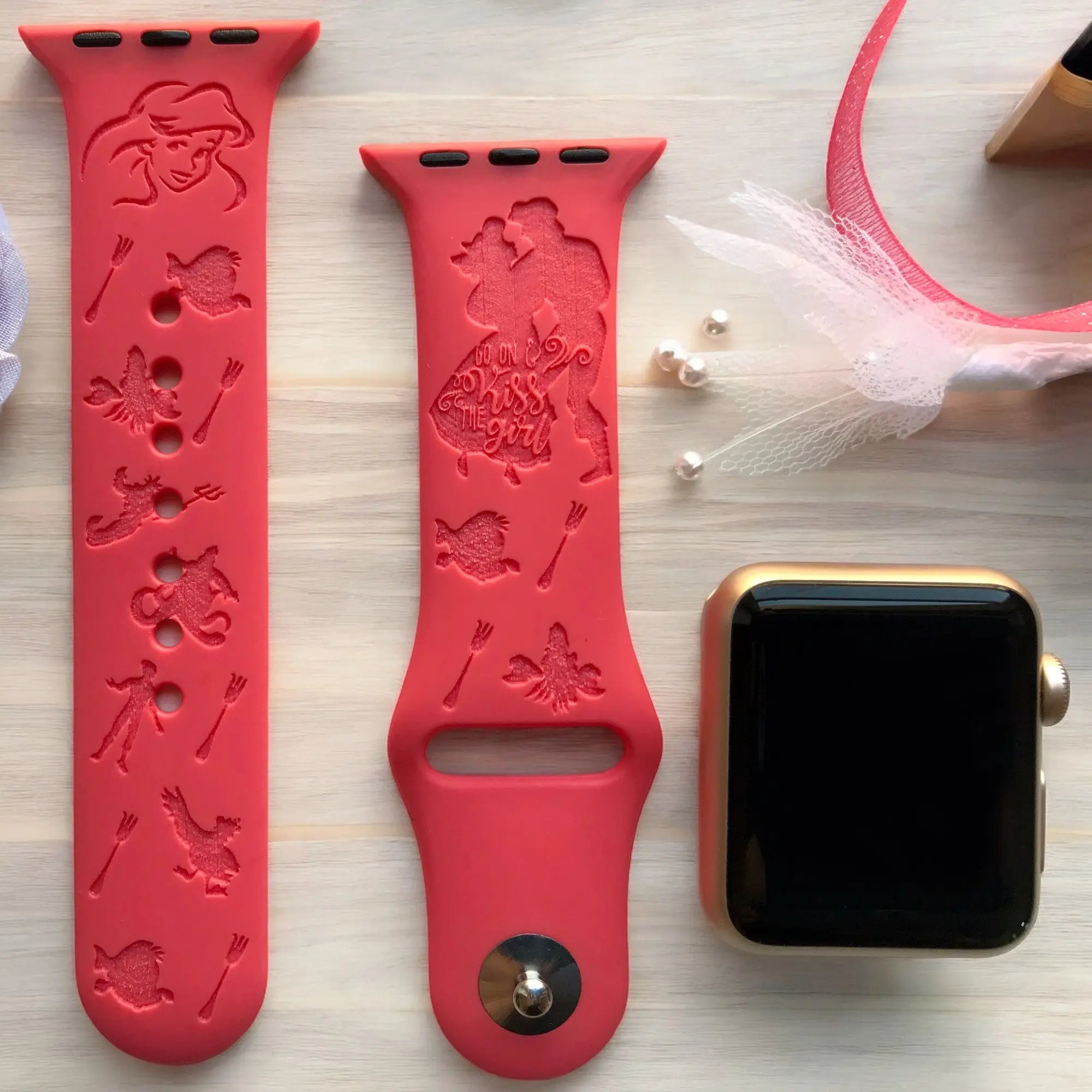 The Little Mermaid 'Ariel' Engraved Watch Band - SarenaTealDesigns