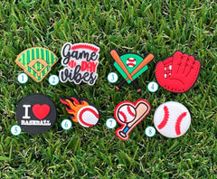 Baseball Clog Charms | Video Game Clog Charms | Fashion Charms | Clog Accessories | Bracelet Charms | Sports Clog Charms - SarenaTealDesigns