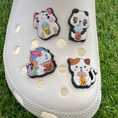 Boba Drinking Critters Clog Charms - SarenaTealDesigns