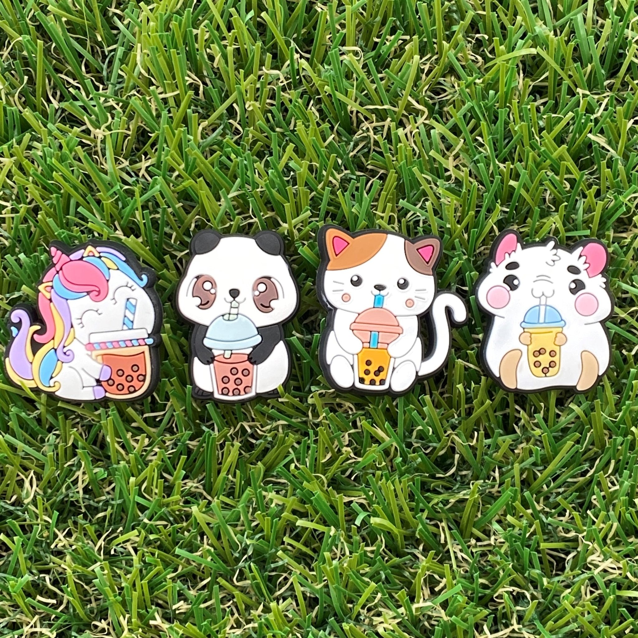 Boba Drinking Critters Clog Charms - SarenaTealDesigns