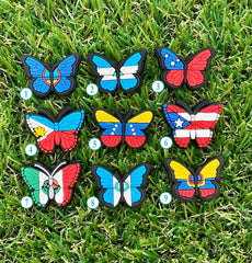 Butterfly Flags Clog Charms | Video Game Clog Charms | Fashion Charms | Clog Accessories | Bracelet Charms | Sports Clog Charms - SarenaTealDesigns