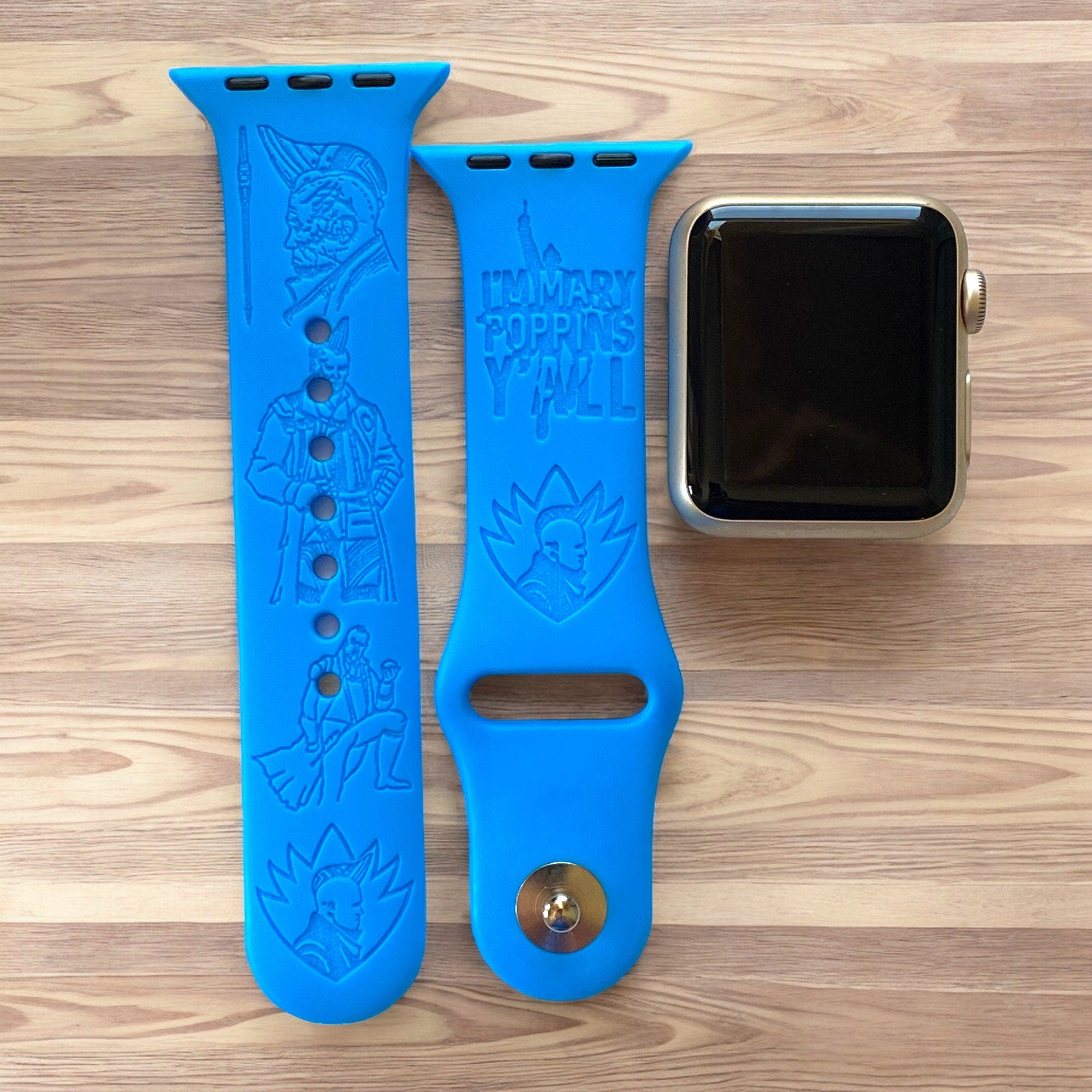 Yondu Udonta Engraved Apple Watch Band, 24 Colors, 38mm 40mm 41mm 42mm 44mm 45mm 49mm, Personalized Apple Watch Strap