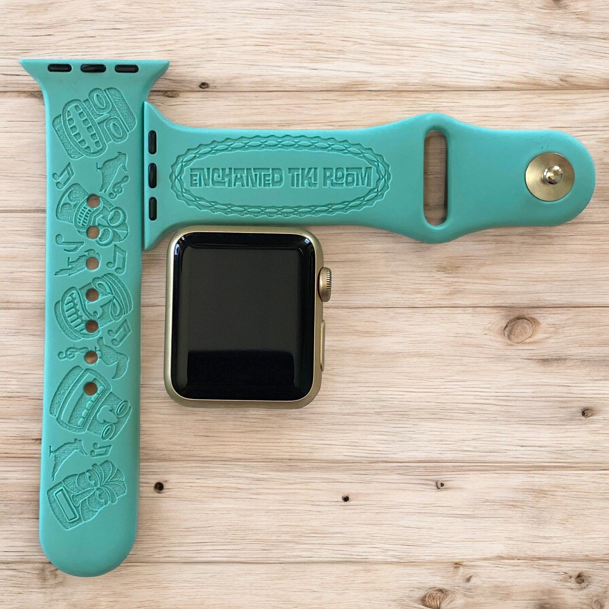 Enchanted Tiki Room Engraved Apple Watch Band, 24 Colors, 38mm 40mm 41mm 42mm 44mm 45mm 49mm, Personalized Apple Watch Strap