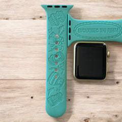 Enchanted Tiki Room Engraved Apple Watch Band, 24 Colors, 38mm 40mm 41mm 42mm 44mm 45mm 49mm, Personalized Apple Watch Strap