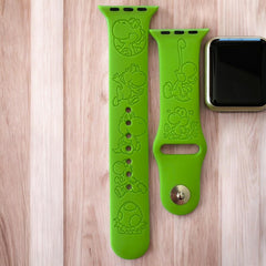 Yoshi Engraved Apple Watch Band, 24 Colors, 38mm 40mm 41mm 42mm 44mm 45mm 49mm, Personalized Apple Watch Strap