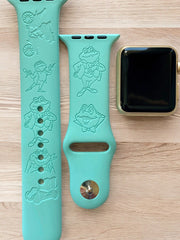 Mr. Toad Engraved Apple Watch Band, 24 Colors, 38mm 40mm 41mm 42mm 44mm 45mm 49mm, Personalized Apple Watch Strap