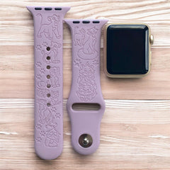 Disney Cats Engraved Apple Watch Band, 24 Colors, 38mm 40mm 41mm 42mm 44mm 45mm 49mm, Personalized Apple Watch Strap