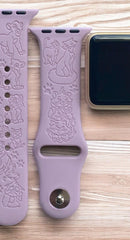 Disney Cats Engraved Apple Watch Band, 24 Colors, 38mm 40mm 41mm 42mm 44mm 45mm 49mm, Personalized Apple Watch Strap