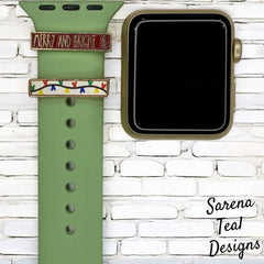 Mickey Christmas Lights - Merry and Bright Watch Band Slider Charm - SarenaTealDesigns