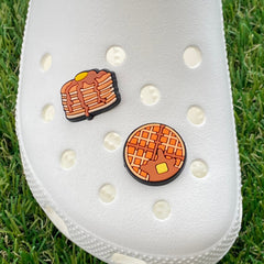 Pancake and Waffle Clog Charms - SarenaTealDesigns