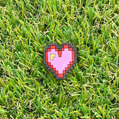 Pixel Heart Clog Charm - SarenaTealDesigns