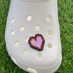 Pixel Heart Clog Charm - SarenaTealDesigns